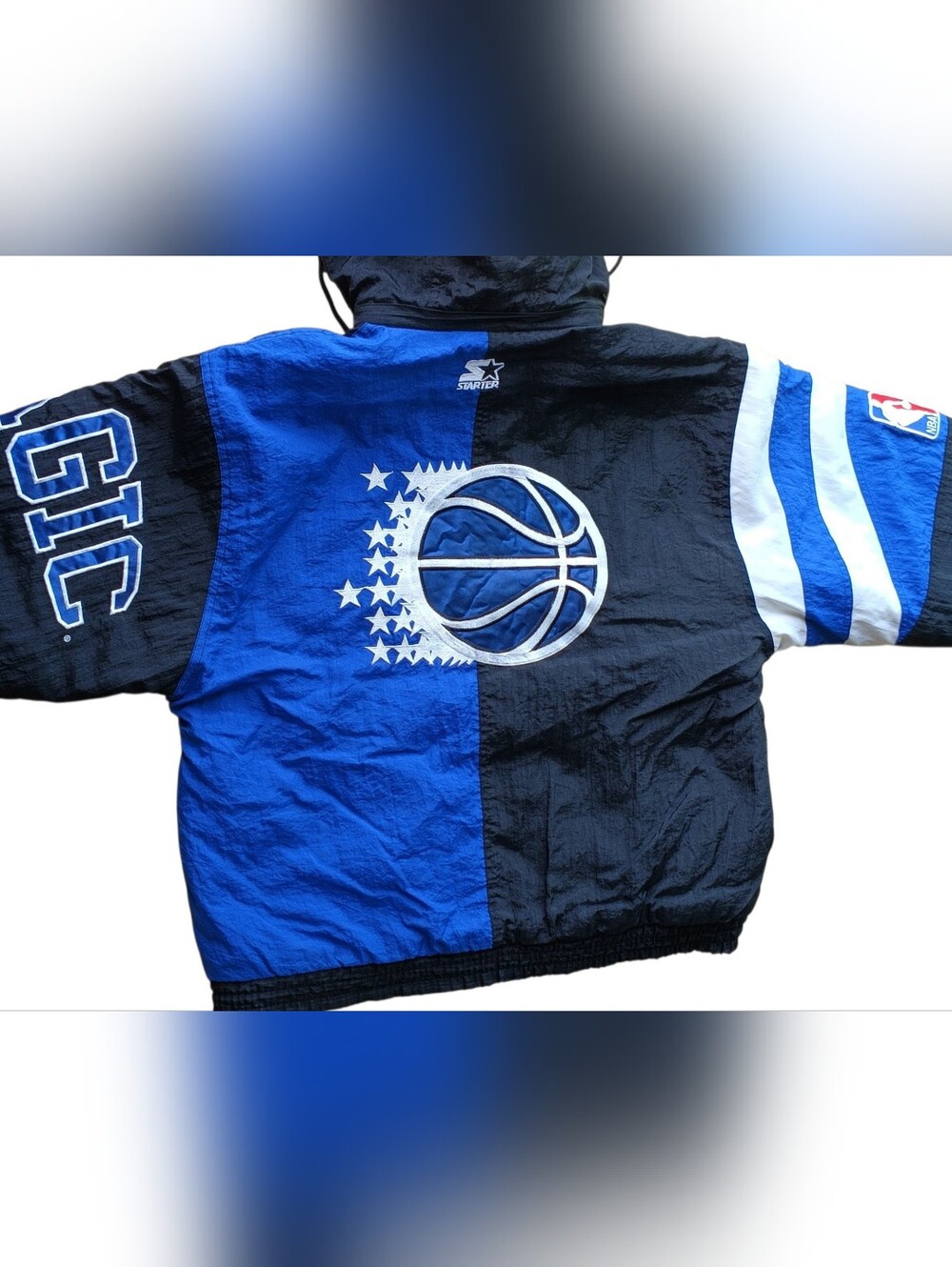 VTG 90s NBA Orlando Magic Starter Button Up Hooded Jacket Size M - Picture 4 of 16